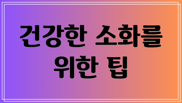 건강한 소화를 위한 팁