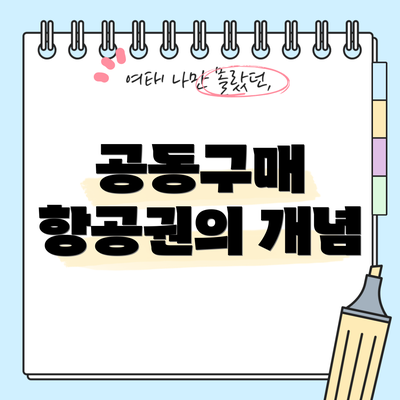 공동구매 항공권의 개념