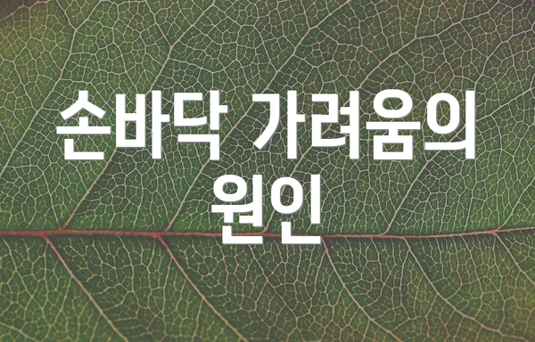 손바닥 가려움의 원인