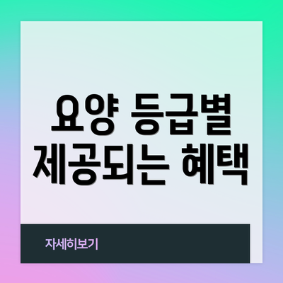 요양 등급별 제공되는 혜택