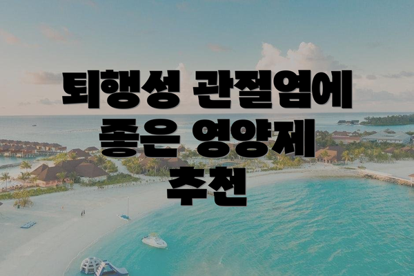 퇴행성 관절염에 좋은 영양제 추천