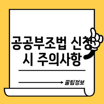 공공부조법 신청 시 주의사항