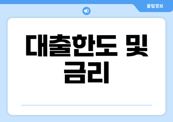 대출한도 및 금리
