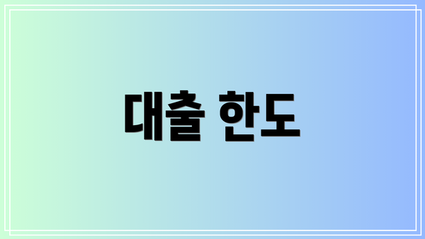 대출 한도