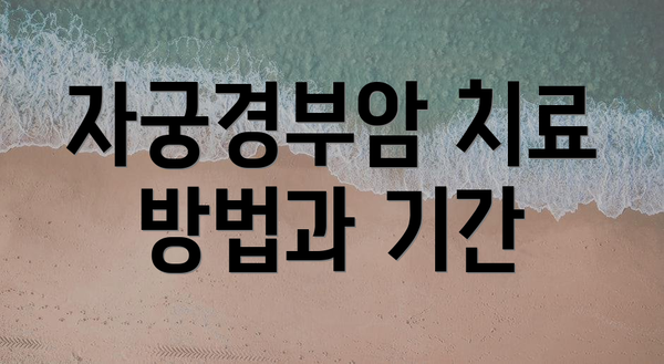 자궁경부암 치료 방법과 기간
