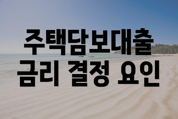 주택담보대출 금리 결정 요인