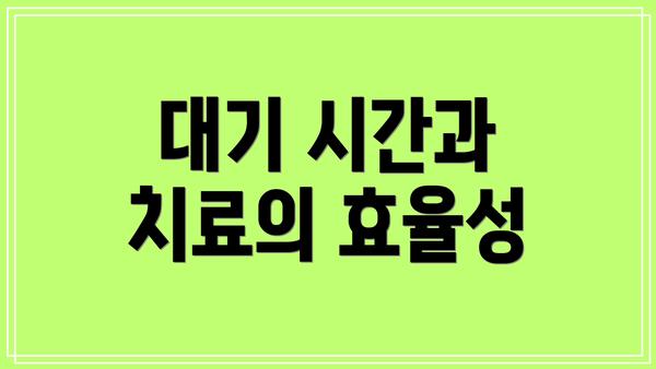 대기 시간과 치료의 효율성
