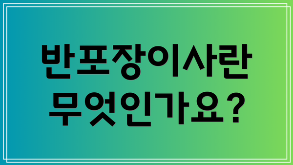 반포장이사란 무엇인가요?