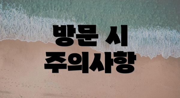 방문 시 주의사항