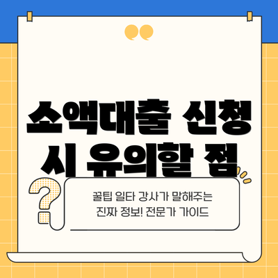 소액대출 신청 시 유의할 점