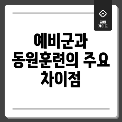 예비군과 동원훈련의 주요 차이점