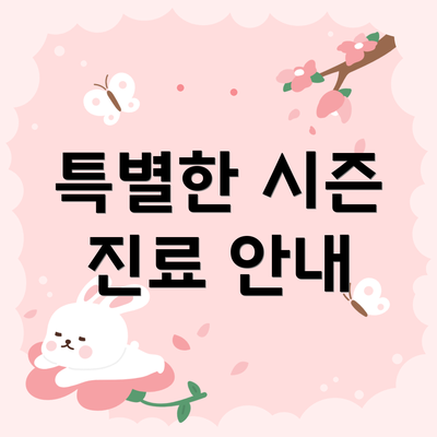 특별한 시즌 진료 안내