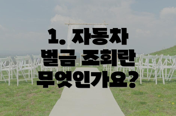 1. 자동차 벌금 조회란 무엇인가요?