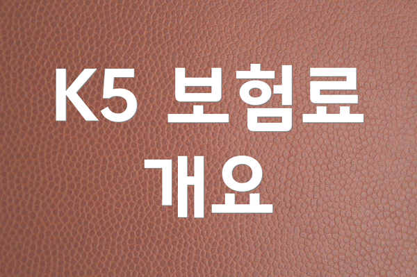 K5 보험료 개요